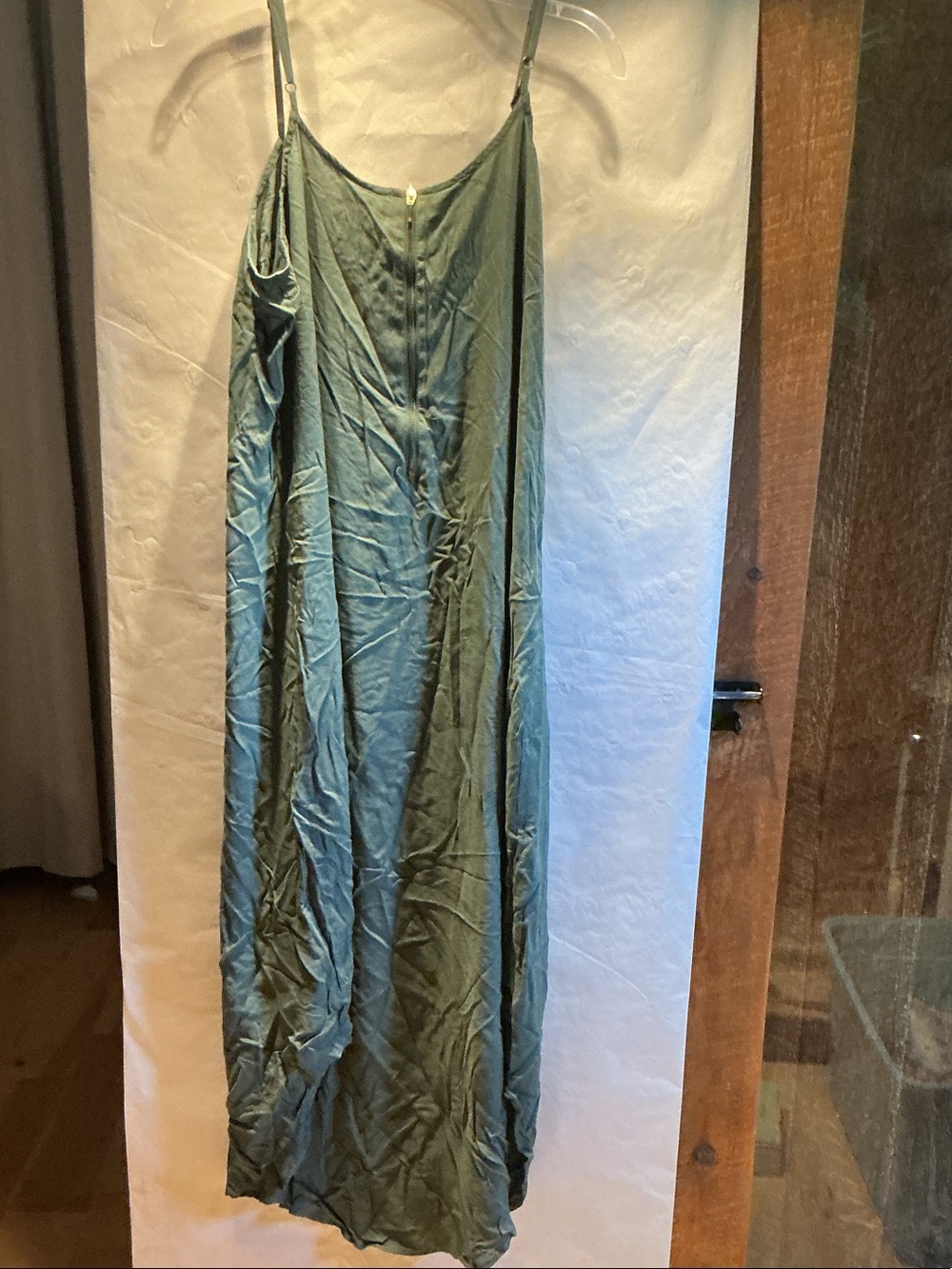 Merona Olive Green Lace-Front Maxi Slip Dress - Picture 3 of 4